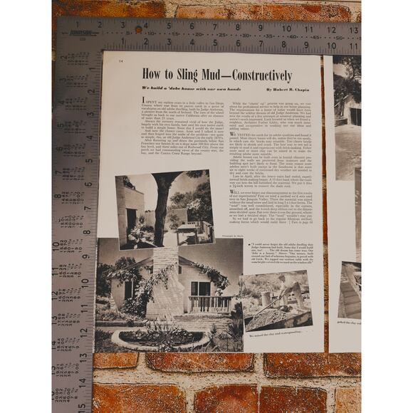 1941 How to Sling Mud Constructively Adobe Home Construction Vtg Print Article - Picture 5 of 11